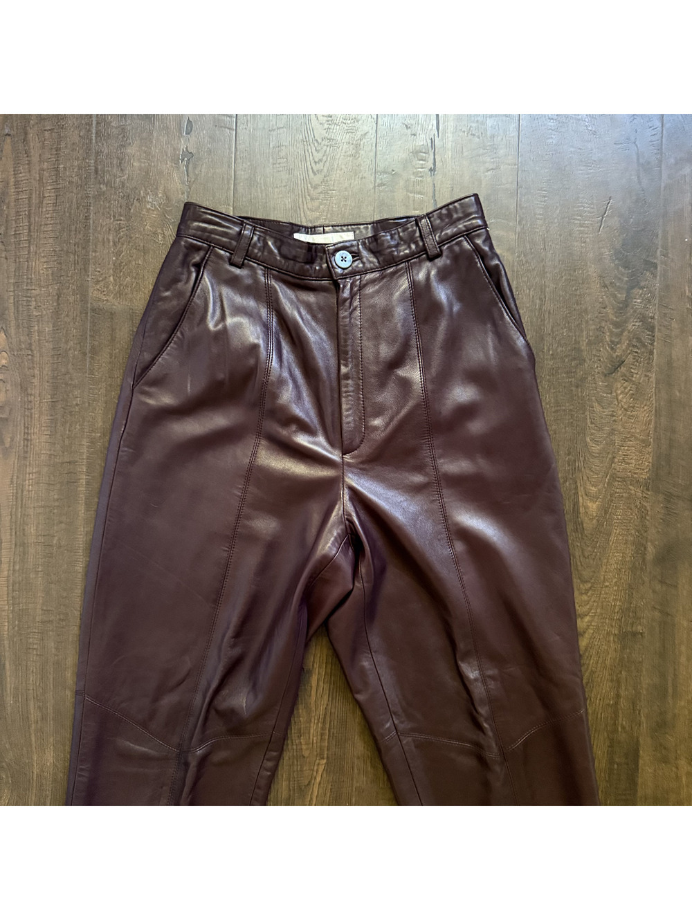 Vintage Y2K 90s Dana Buchman Purple Leather Pants 8 26x29 Biker Rocker Hippie